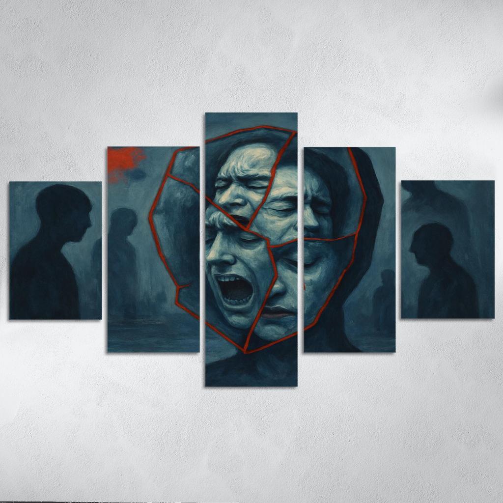 Shattered Reflections The Impact Of Mental Health Stigma custom paintings frame