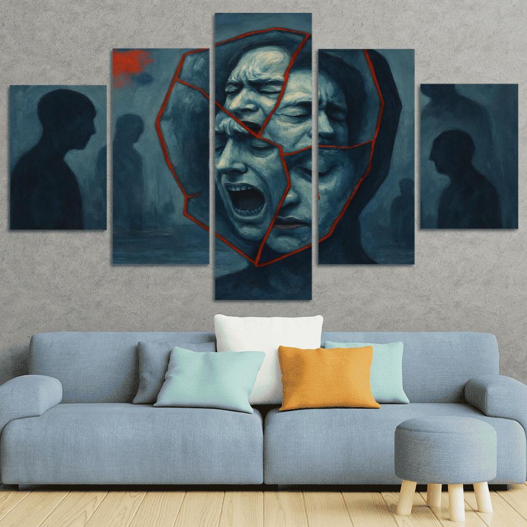 Shattered Reflections The Impact Of Mental Health Stigma custom paintings frame