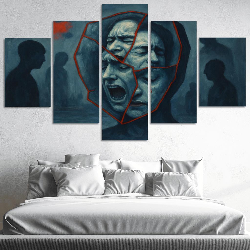 Shattered Reflections The Impact Of Mental Health Stigma custom paintings frame