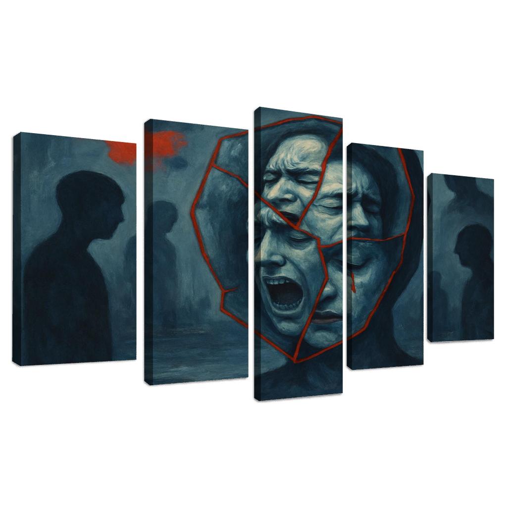 Shattered Reflections The Impact Of Mental Health Stigma custom paintings frame