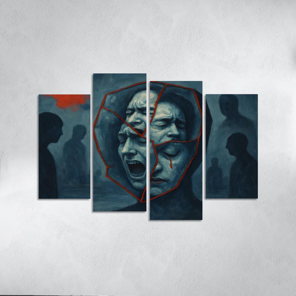 Shattered Reflections The Impact Of Mental Health Stigma custom paintings frame