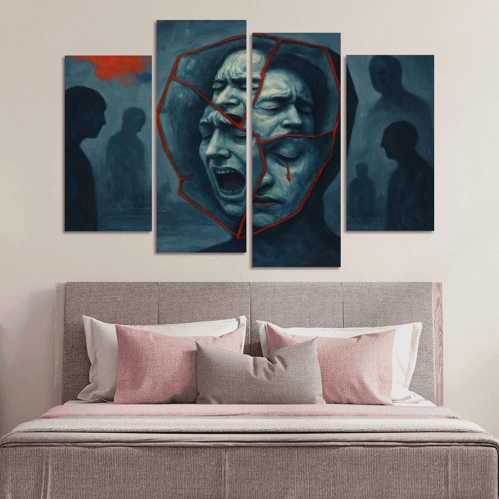 Shattered Reflections The Impact Of Mental Health Stigma custom paintings frame