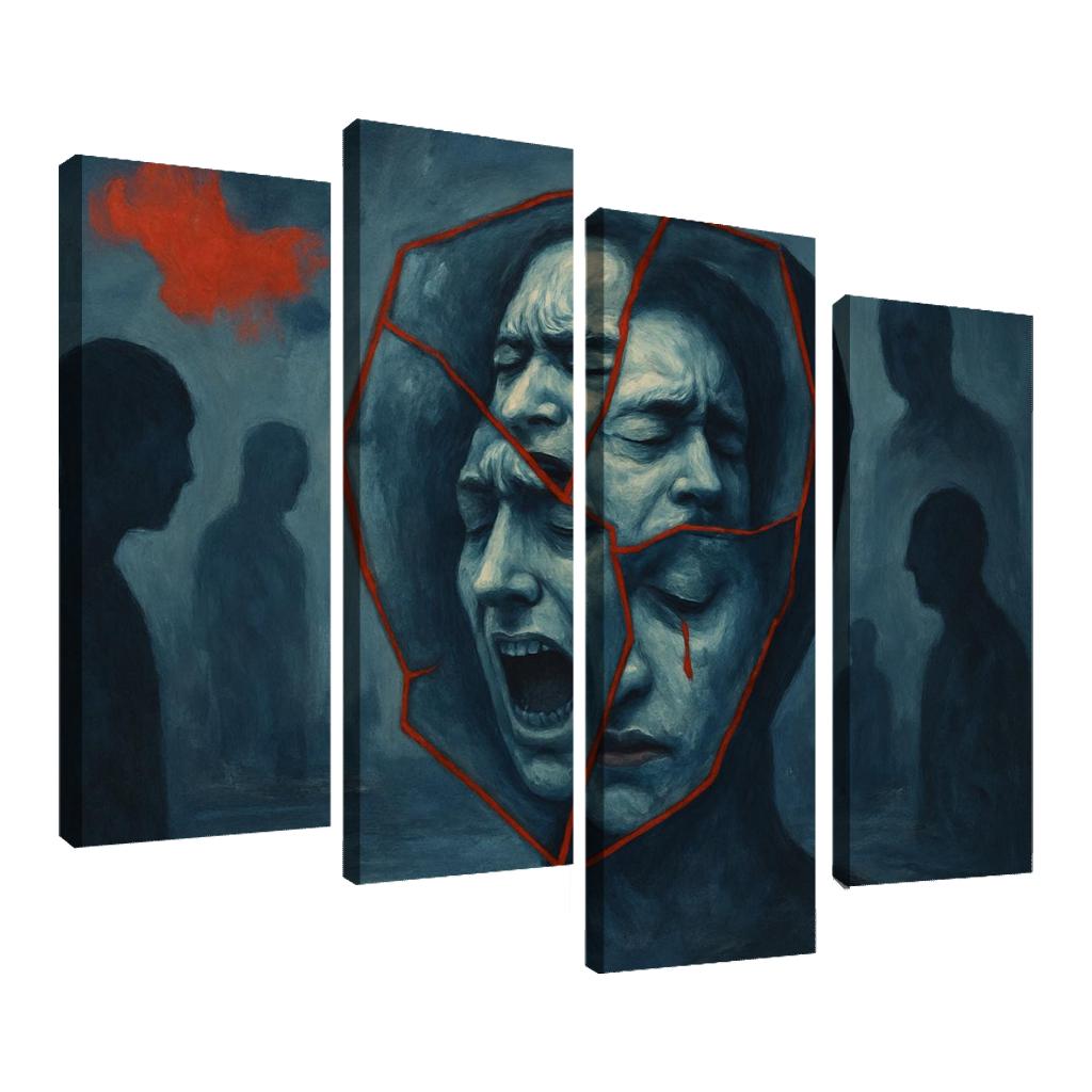 Shattered Reflections The Impact Of Mental Health Stigma custom paintings frame