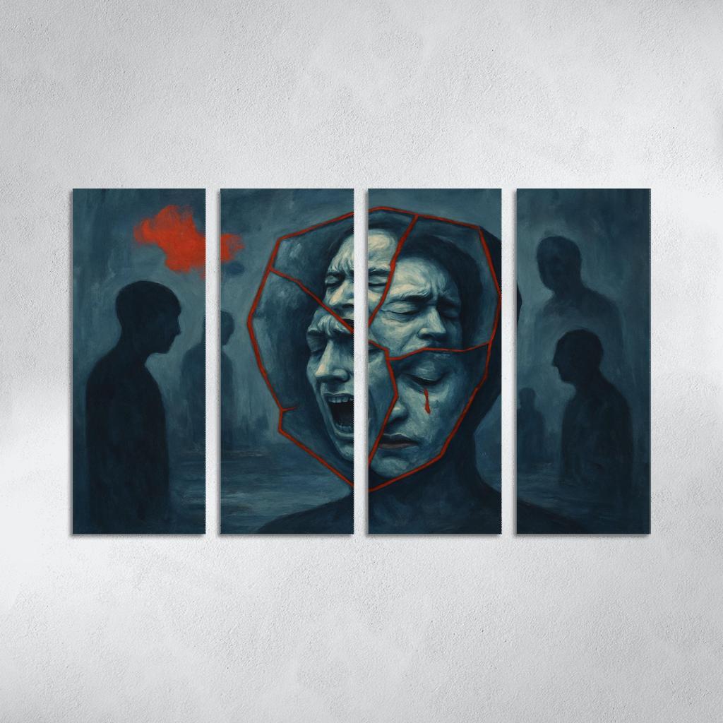 Shattered Reflections The Impact Of Mental Health Stigma custom paintings frame