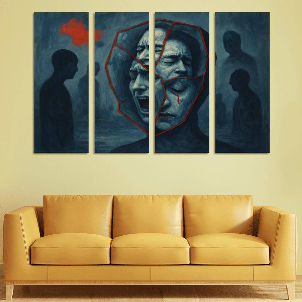 Shattered Reflections The Impact Of Mental Health Stigma custom paintings frame