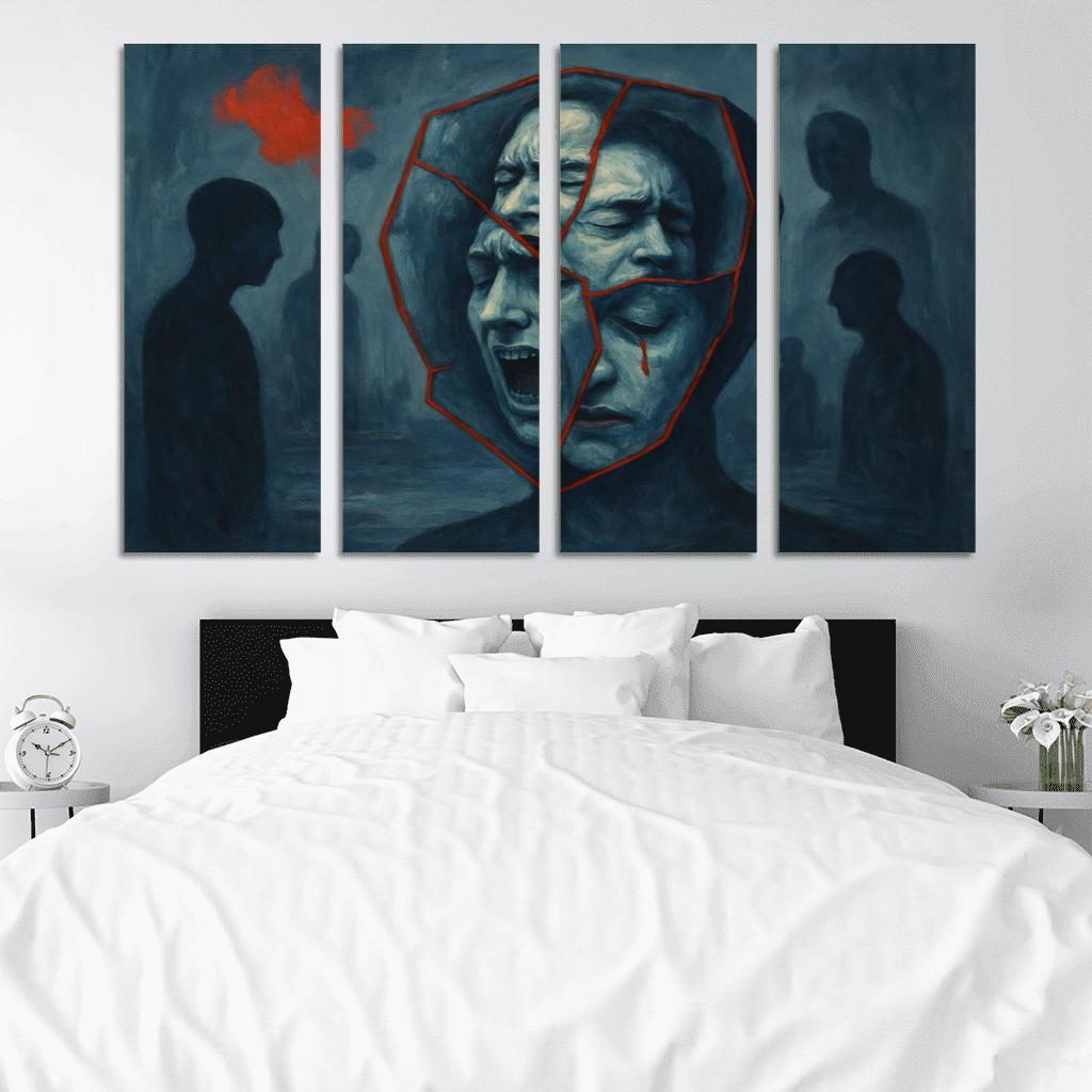 Shattered Reflections The Impact Of Mental Health Stigma custom paintings frame