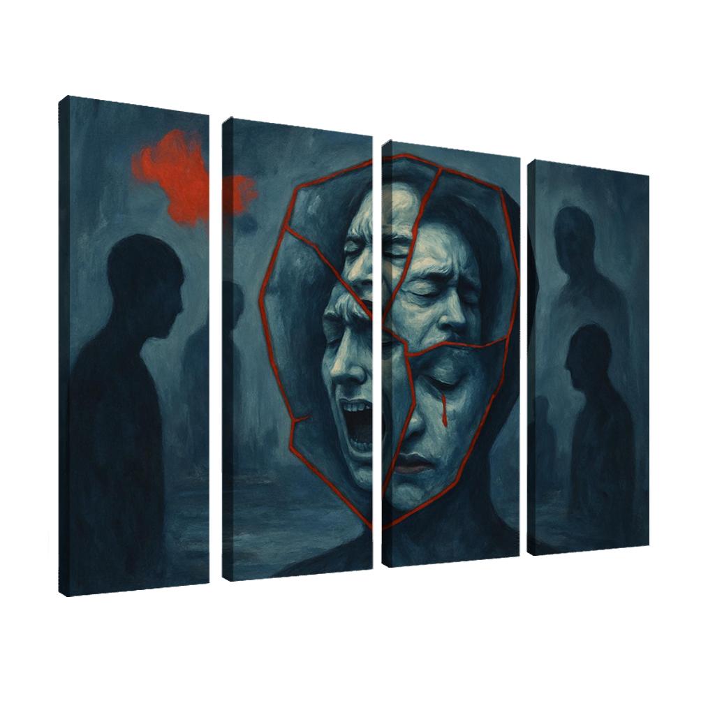 Shattered Reflections The Impact Of Mental Health Stigma custom paintings frame