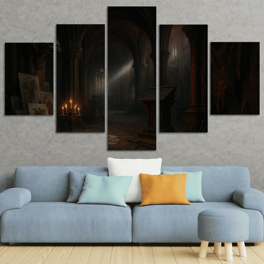 Cathedral Of Ink And Iron abstract paintings frame