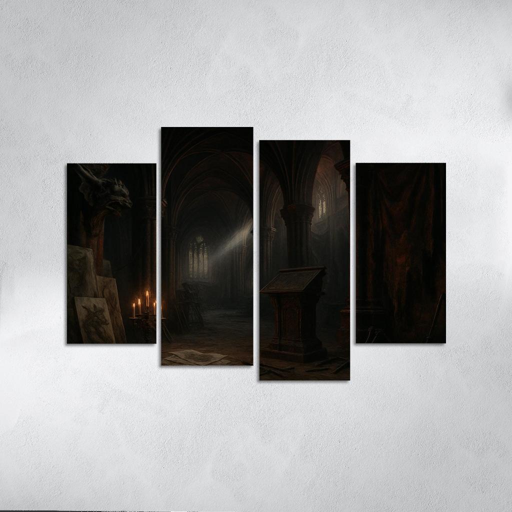 Cathedral Of Ink And Iron abstract paintings frame