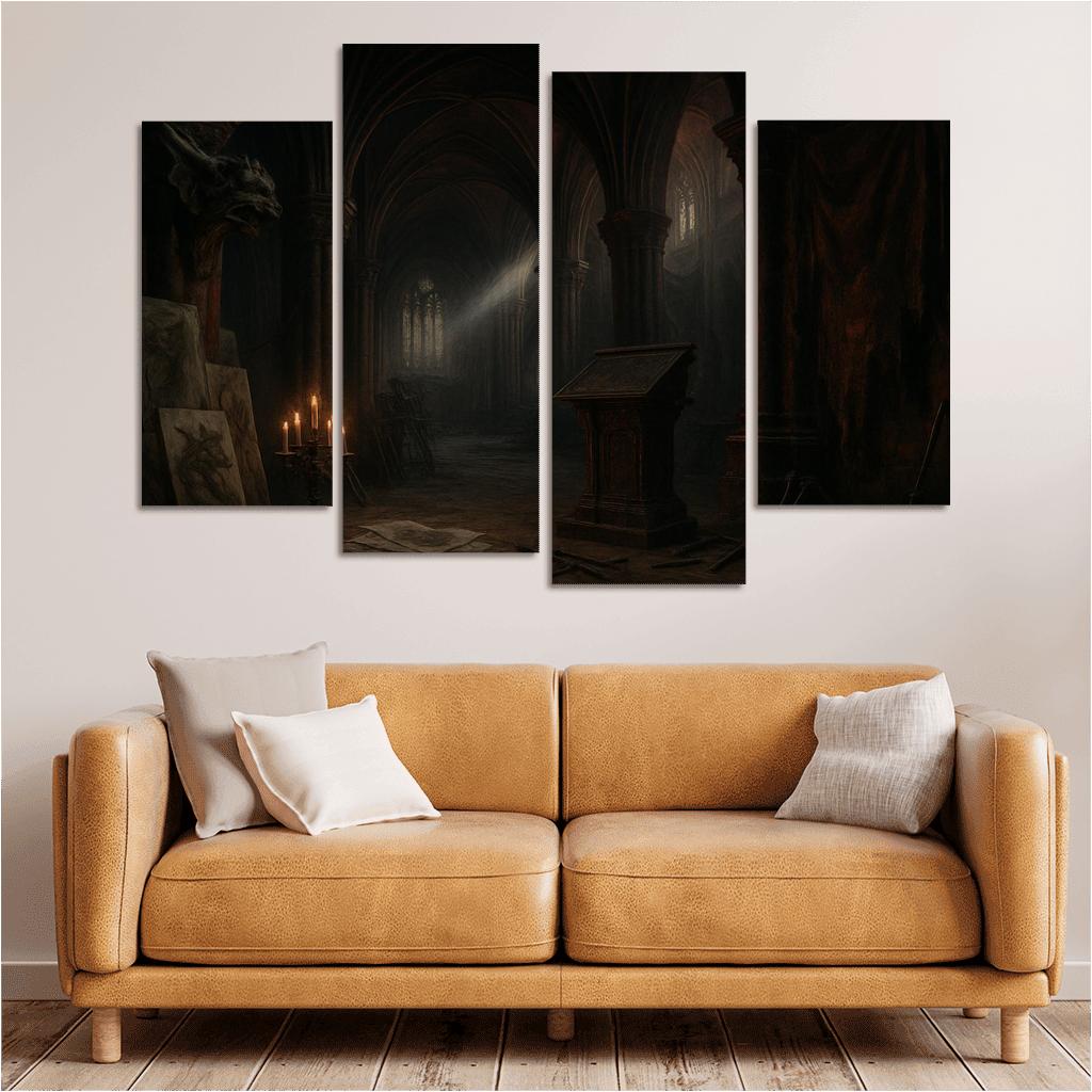 Cathedral Of Ink And Iron abstract paintings frame