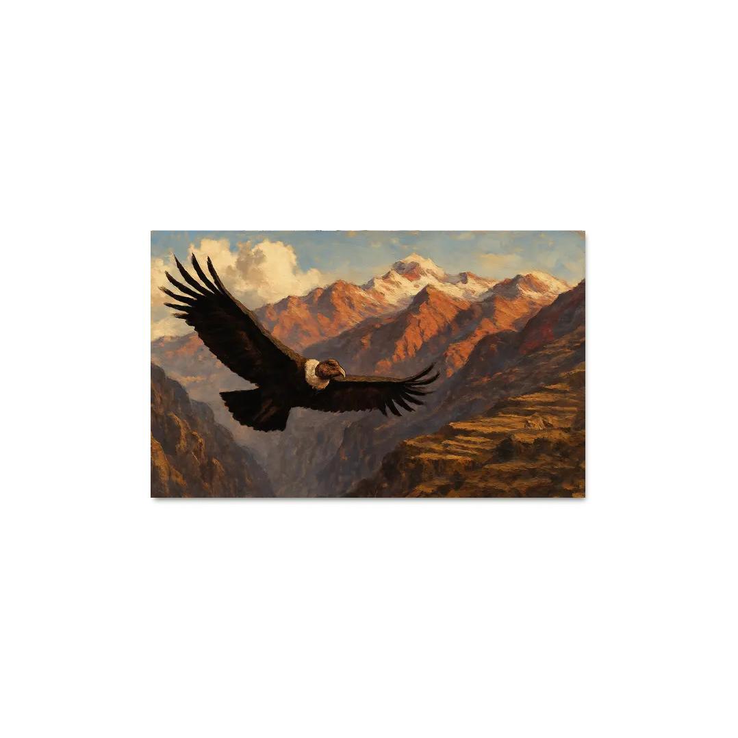 Andean Condor Over Mountain Peaks oil paintings frame