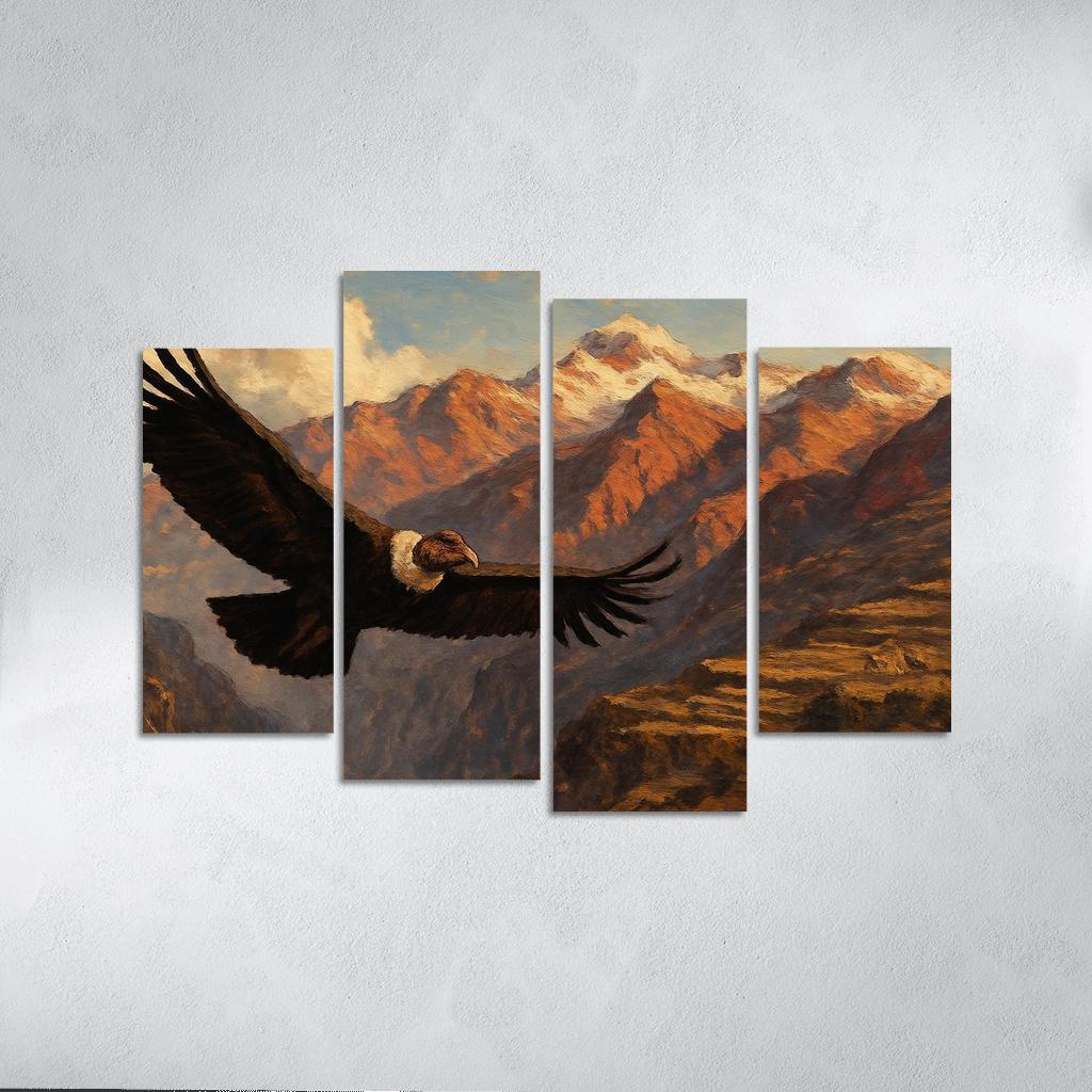 Andean Condor Over Mountain Peaks oil paintings frame