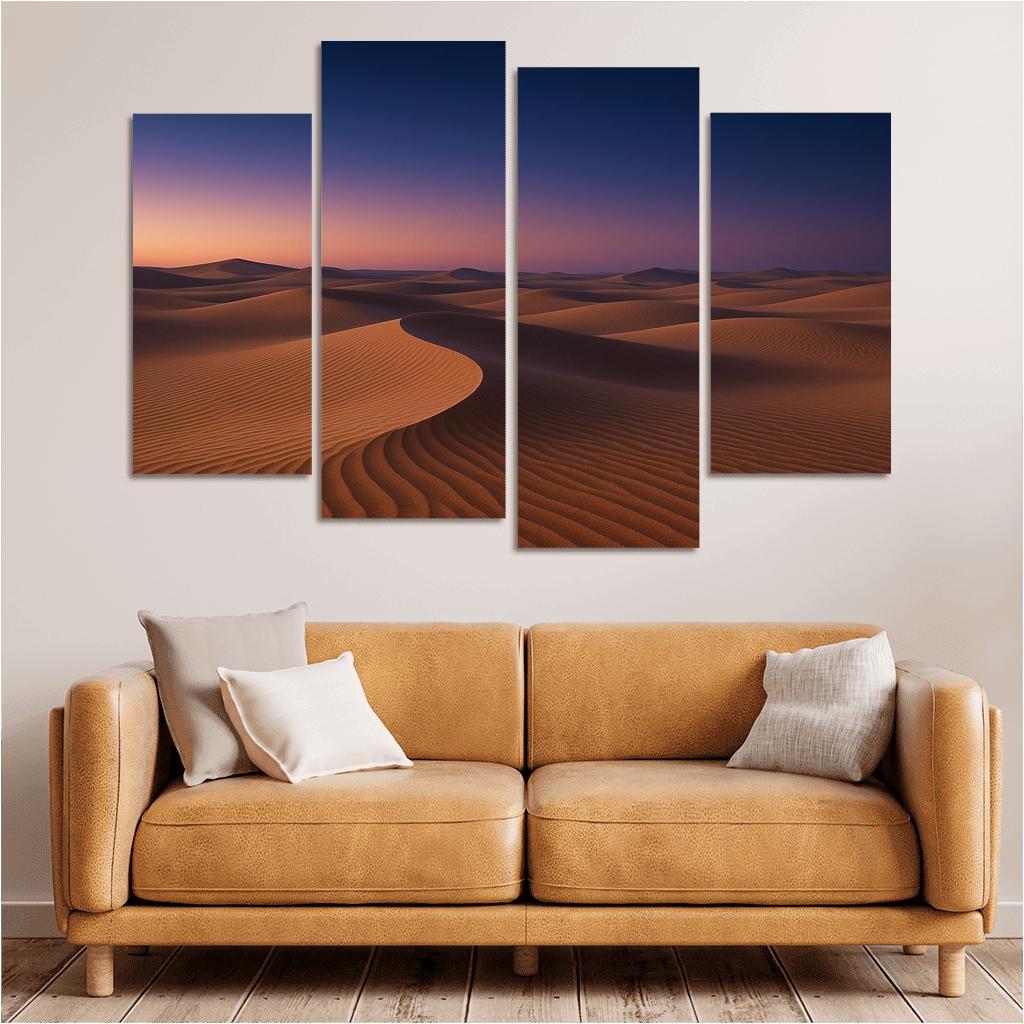 The Twilight Glow Over Crystal Sand Dunes art trends