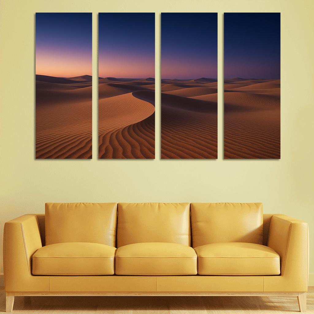 The Twilight Glow Over Crystal Sand Dunes art trends