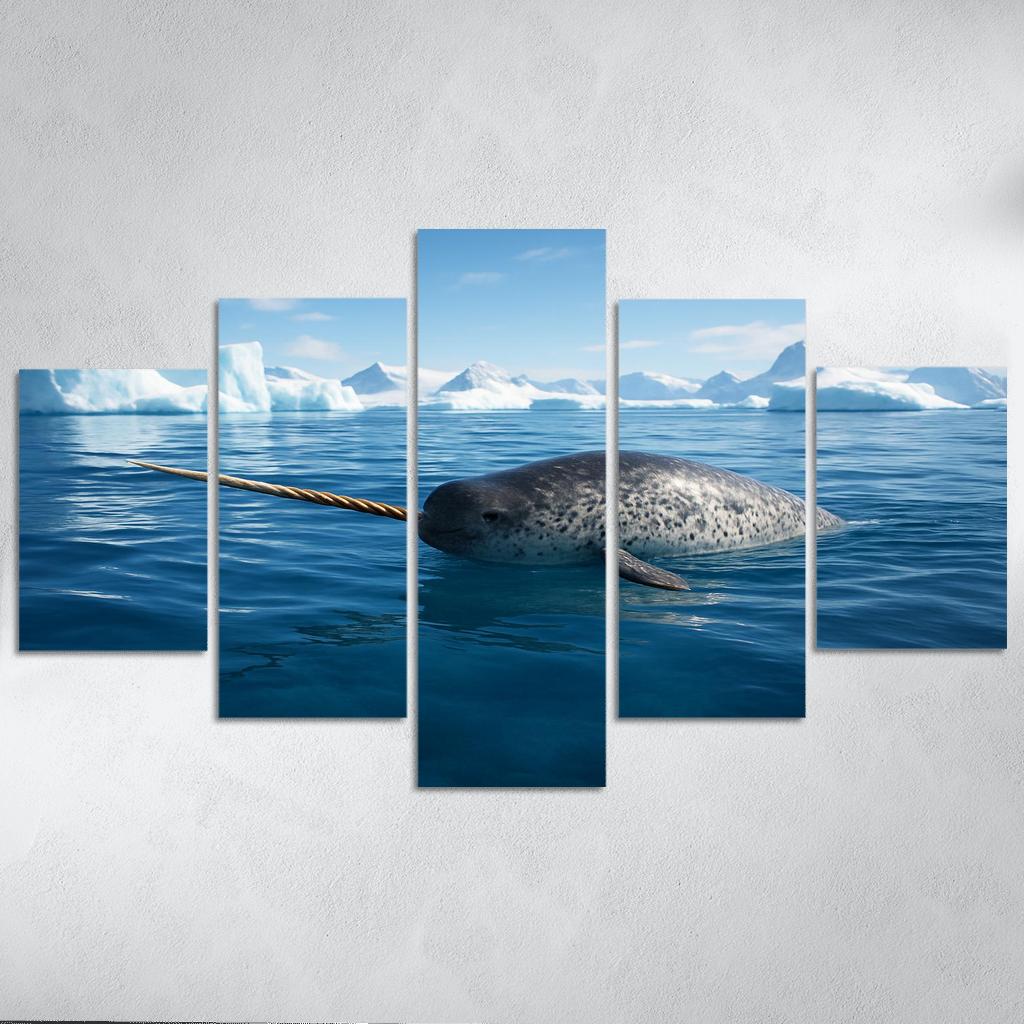 The Majestic Narwhal Swimming Through Arctic Waters premium artwork frames