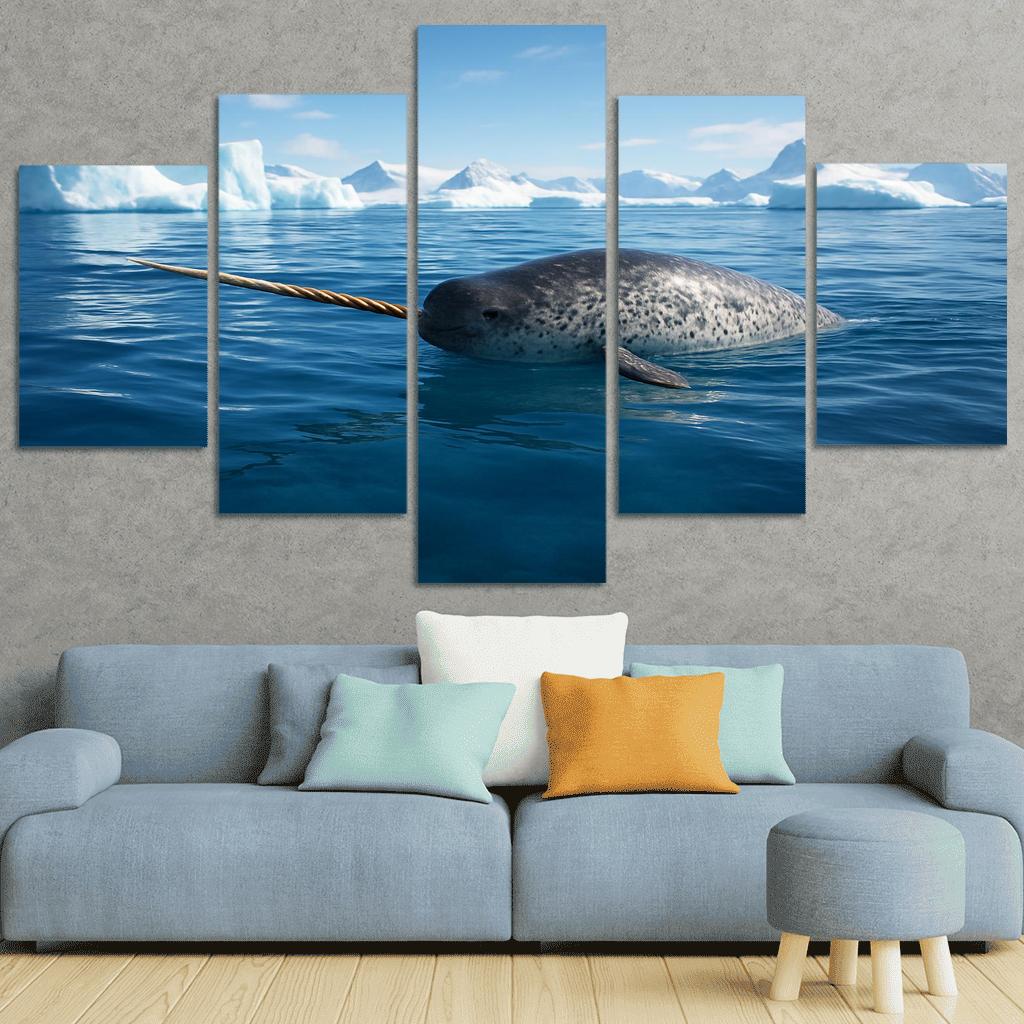 The Majestic Narwhal Swimming Through Arctic Waters premium artwork frames