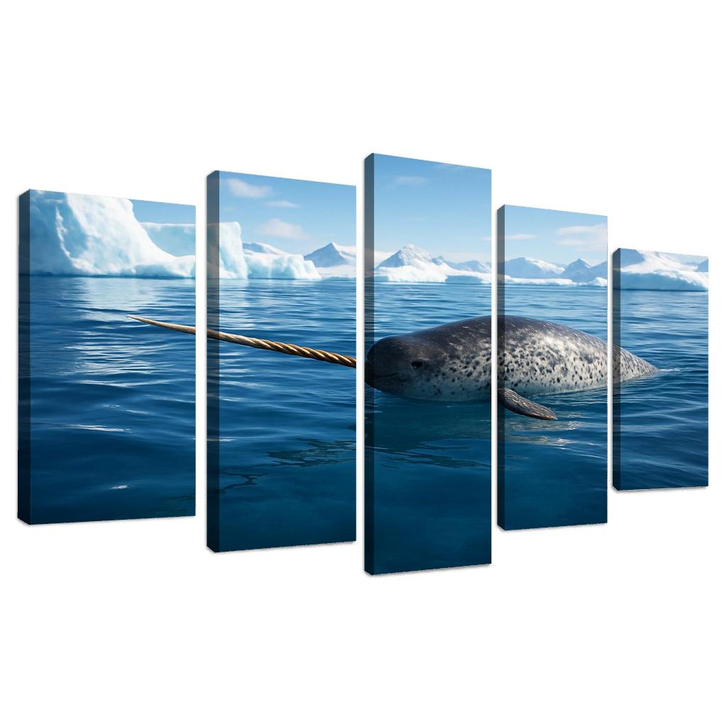 The Majestic Narwhal Swimming Through Arctic Waters premium artwork frames