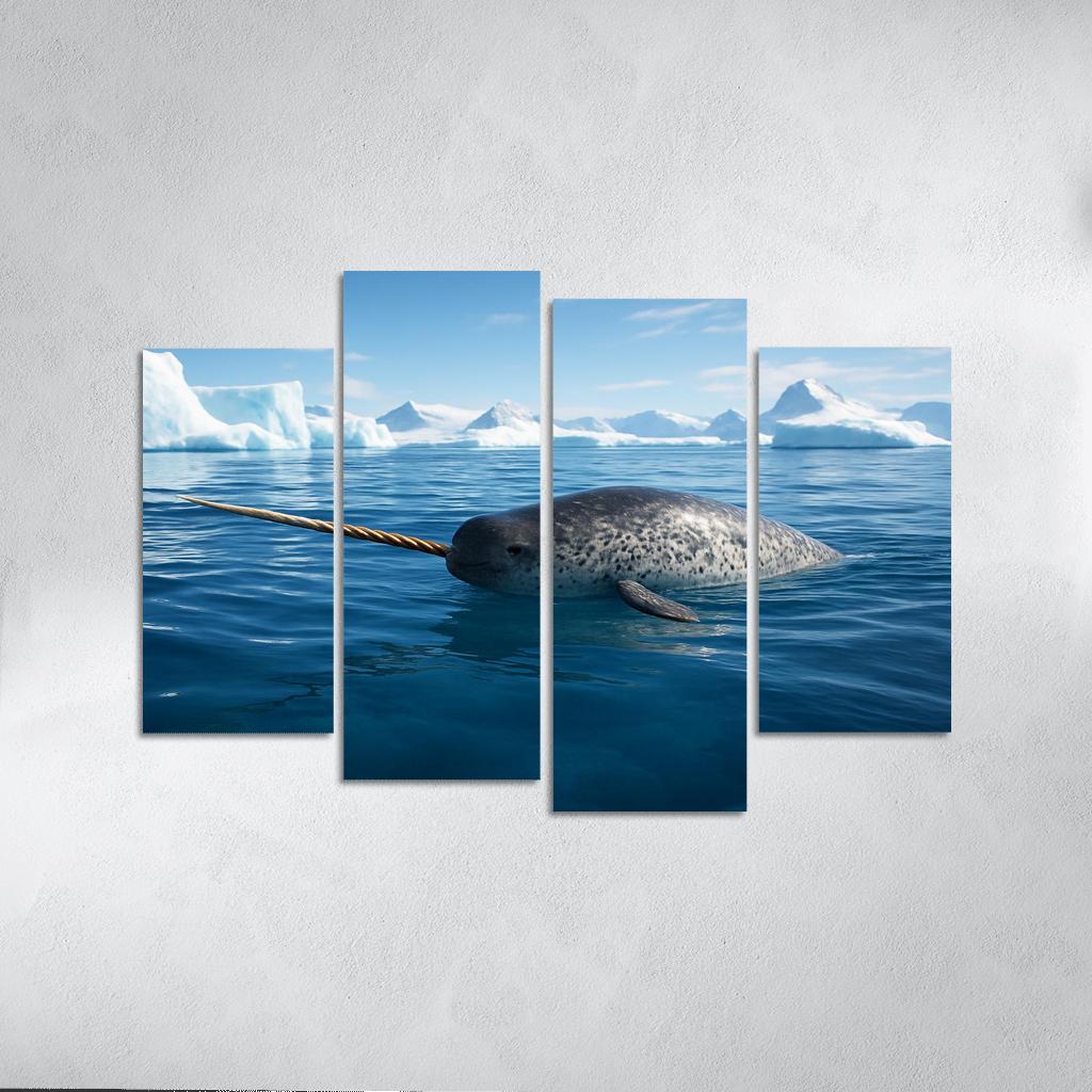 The Majestic Narwhal Swimming Through Arctic Waters premium artwork frames