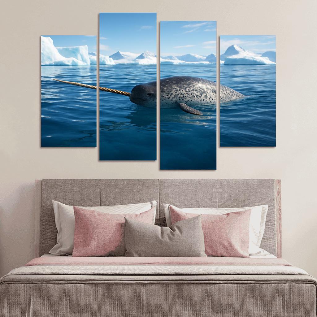 The Majestic Narwhal Swimming Through Arctic Waters premium artwork frames