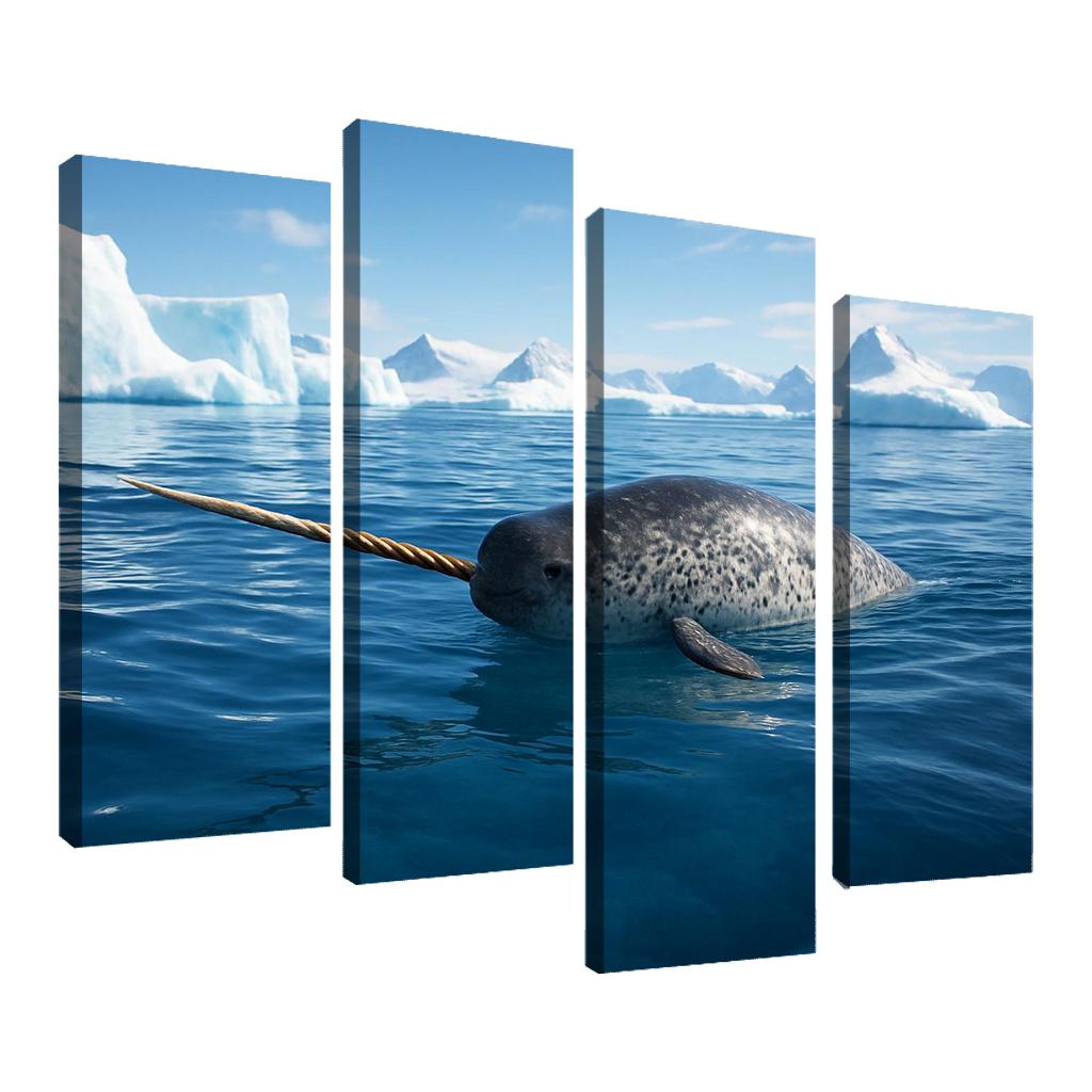 The Majestic Narwhal Swimming Through Arctic Waters premium artwork frames
