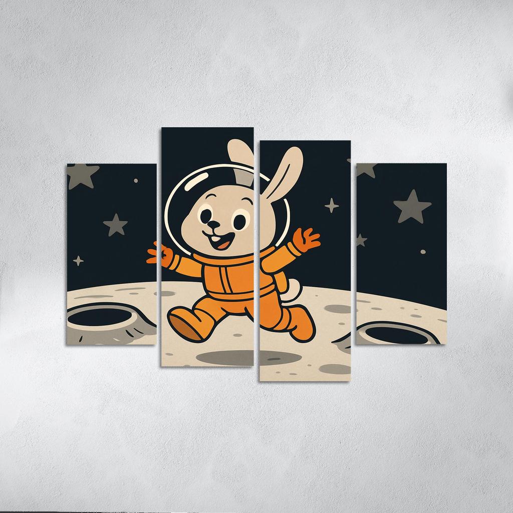 Astronaut Bunny Exploring Moon Craters one-piece frames