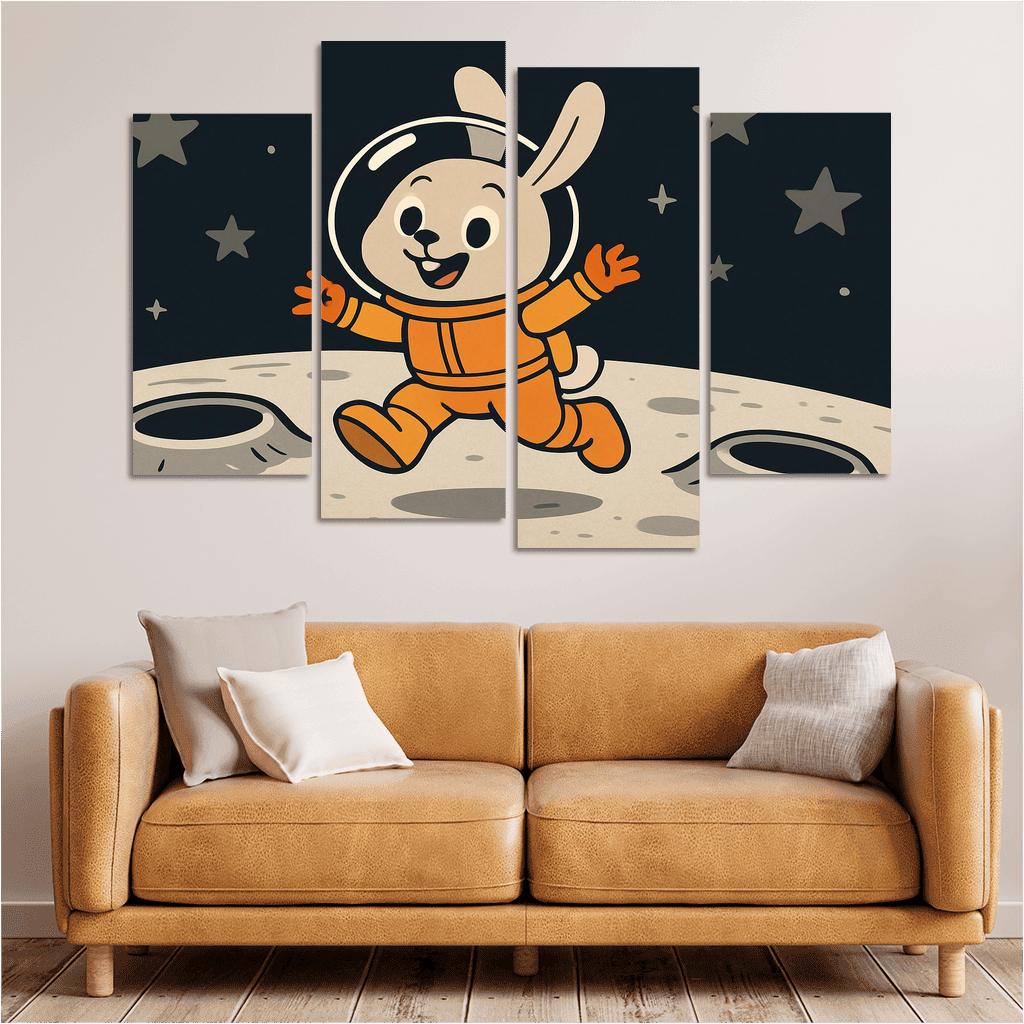 Astronaut Bunny Exploring Moon Craters one-piece frames
