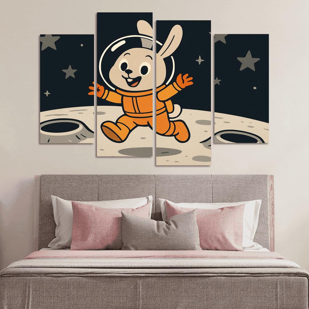 Astronaut Bunny Exploring Moon Craters one-piece frames