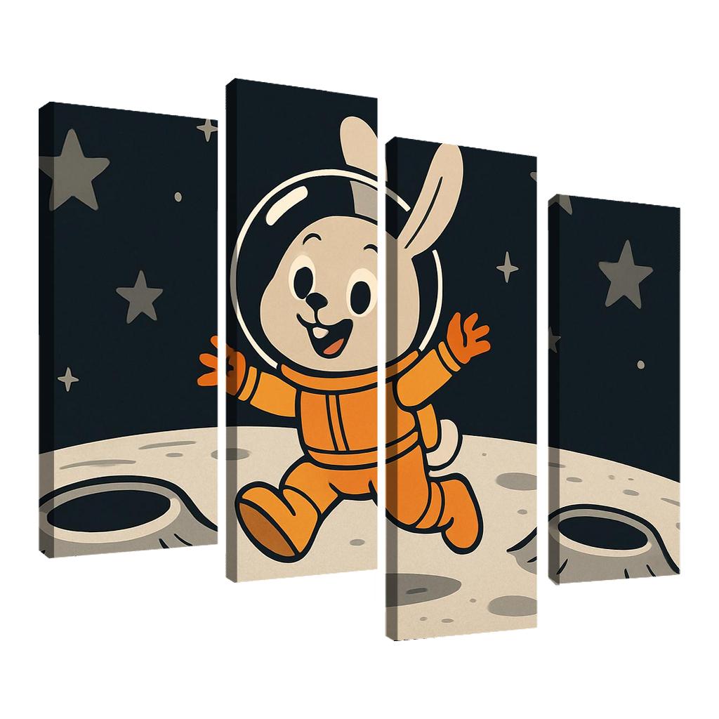 Astronaut Bunny Exploring Moon Craters one-piece frames