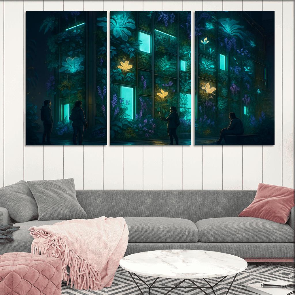 Luminescent Vertical Gardens framed paintings