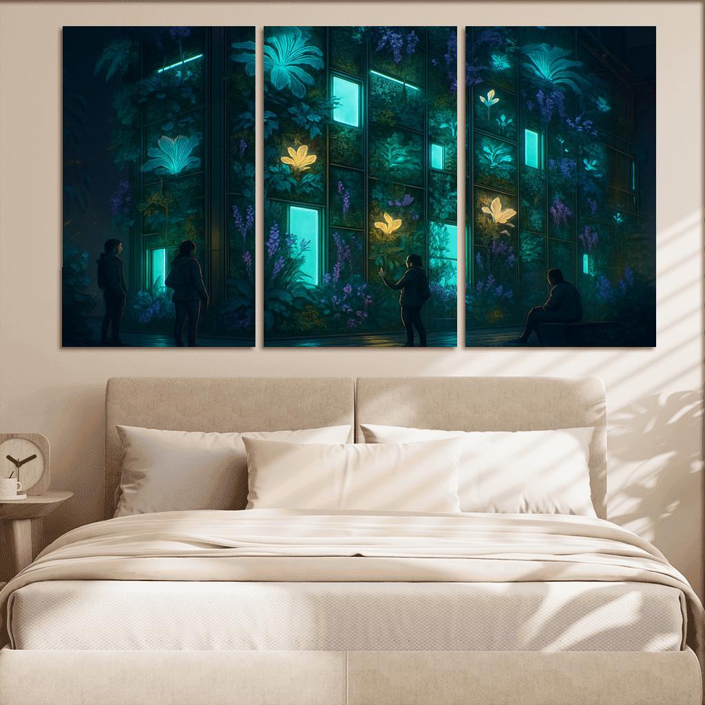 Luminescent Vertical Gardens framed paintings