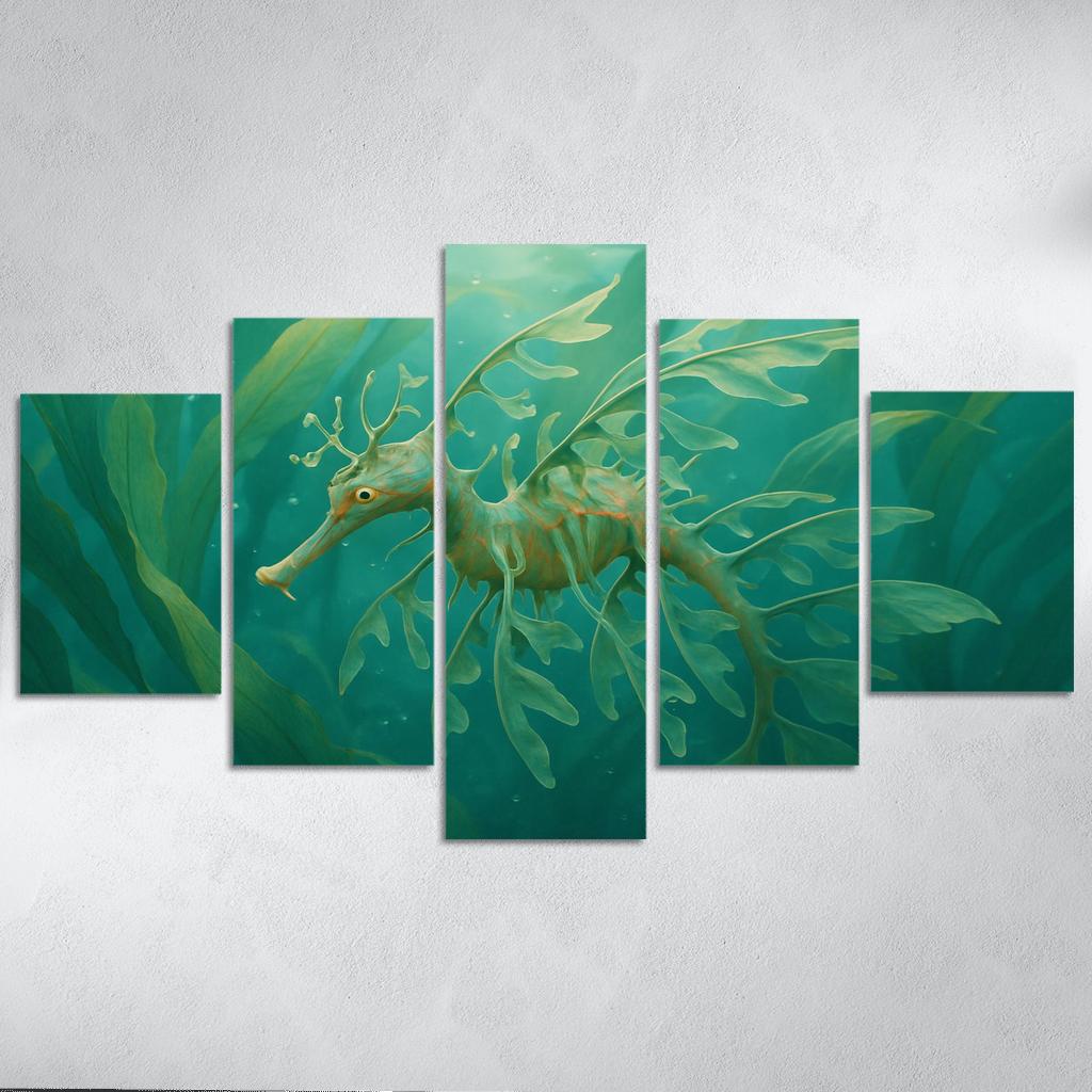 Leafy Sea Dragon Drifting Among Kelp decor