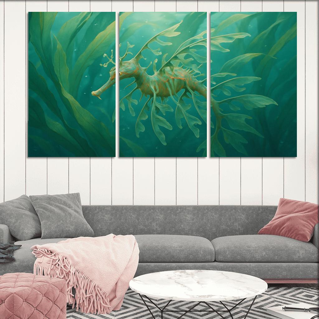 Leafy Sea Dragon Drifting Among Kelp decor