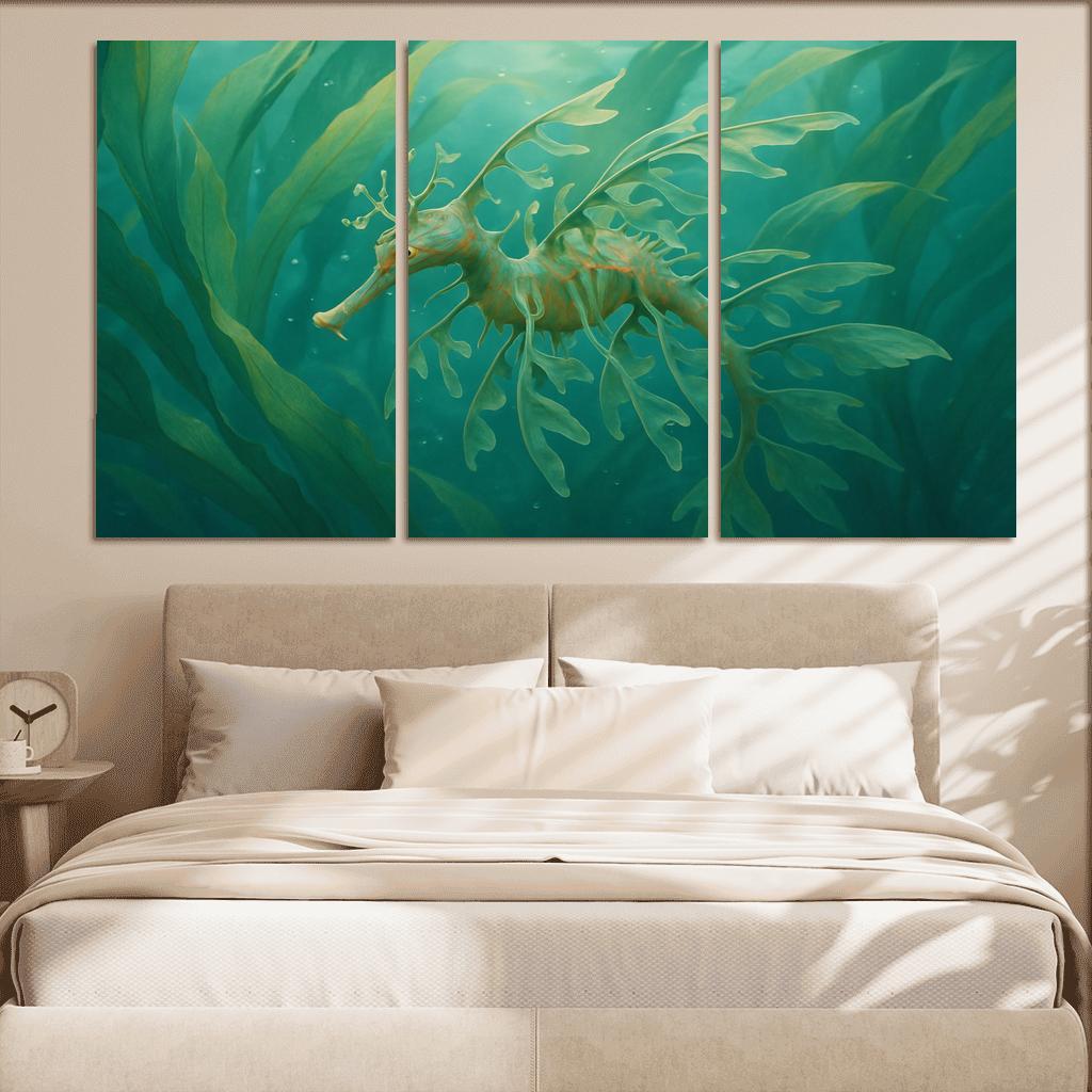 Leafy Sea Dragon Drifting Among Kelp decor