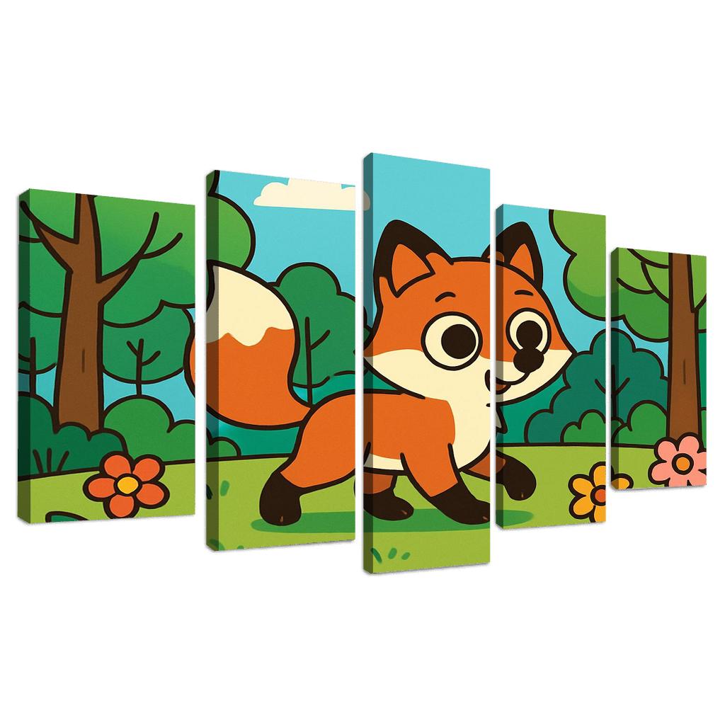 Curious Little Red Fox Exploring The Forest custom paintings frame
