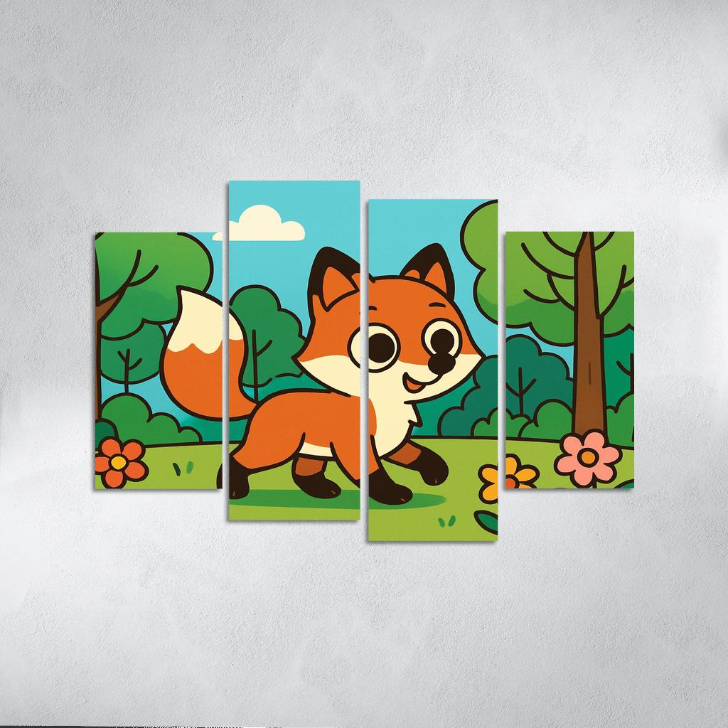 Curious Little Red Fox Exploring The Forest custom paintings frame