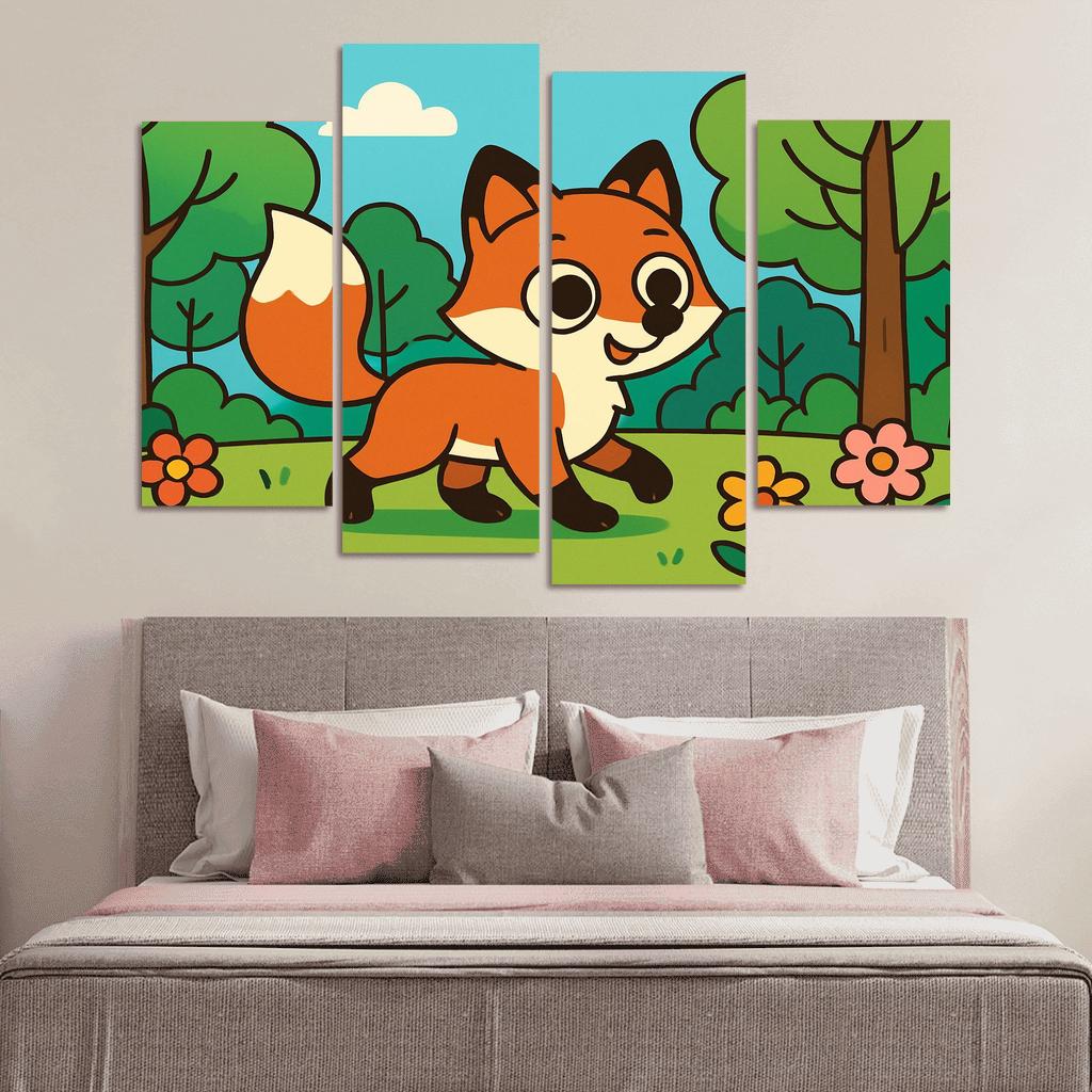 Curious Little Red Fox Exploring The Forest custom paintings frame