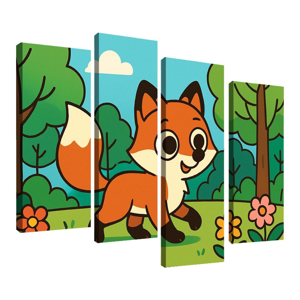 Curious Little Red Fox Exploring The Forest custom paintings frame