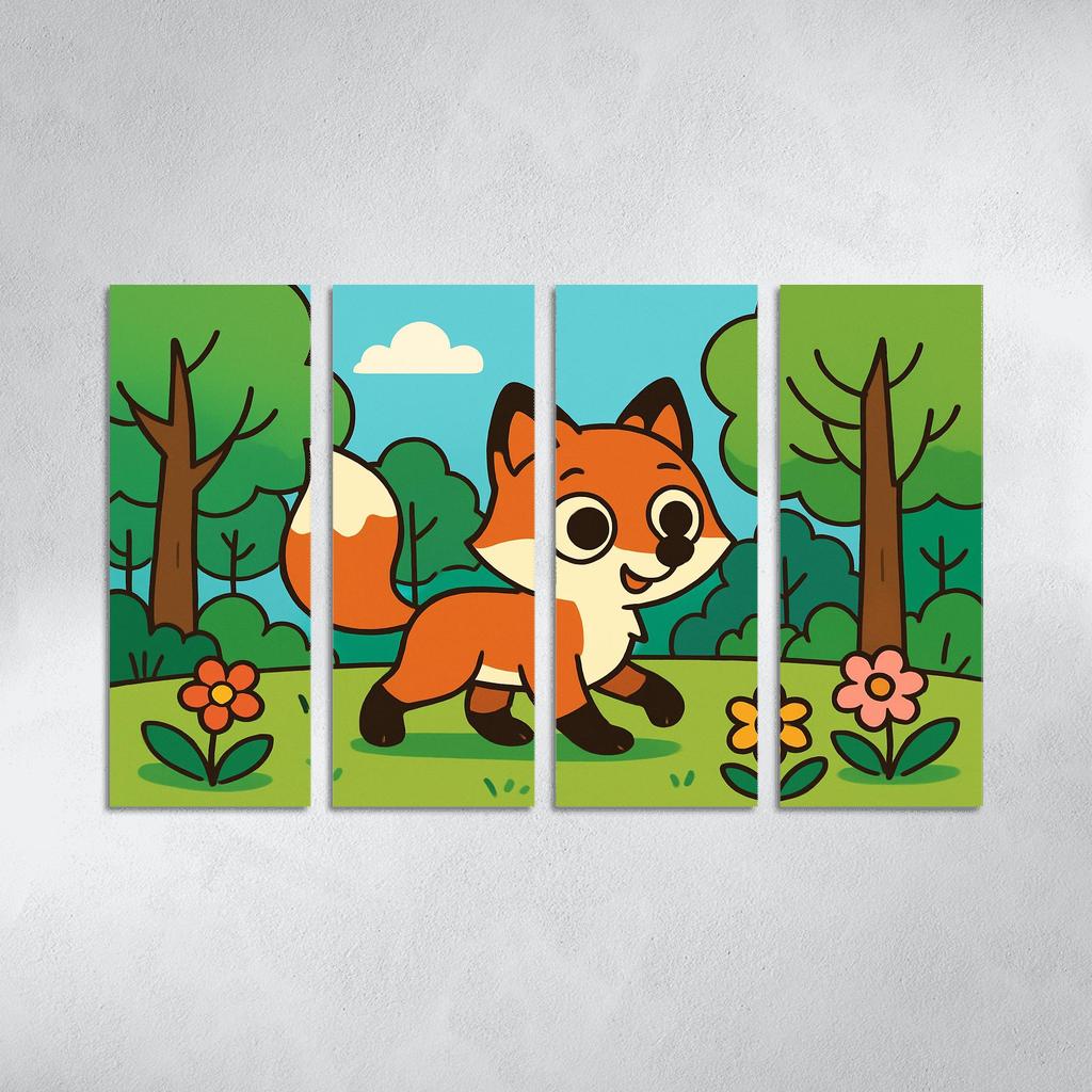 Curious Little Red Fox Exploring The Forest custom paintings frame