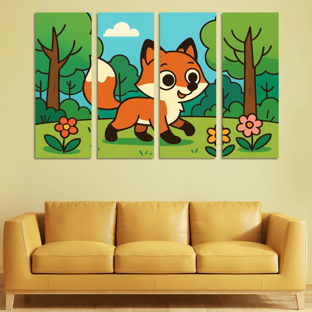 Curious Little Red Fox Exploring The Forest custom paintings frame