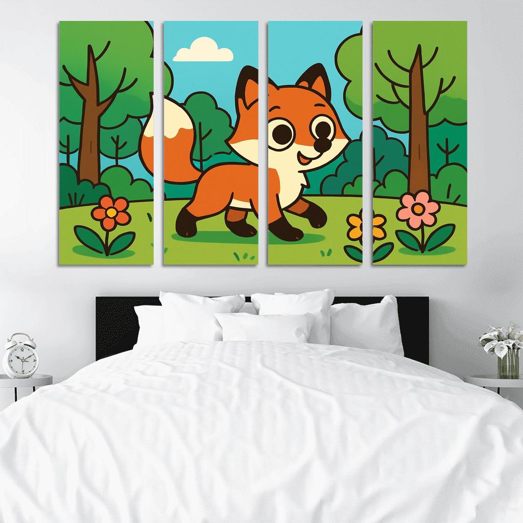 Curious Little Red Fox Exploring The Forest custom paintings frame