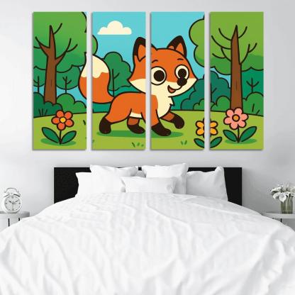 Curious Little Red Fox Exploring The Forest custom paintings frame