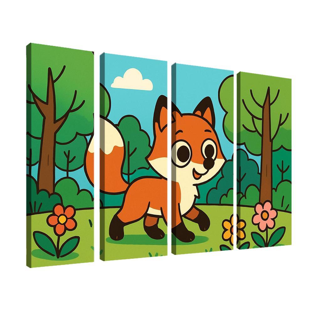 Curious Little Red Fox Exploring The Forest custom paintings frame