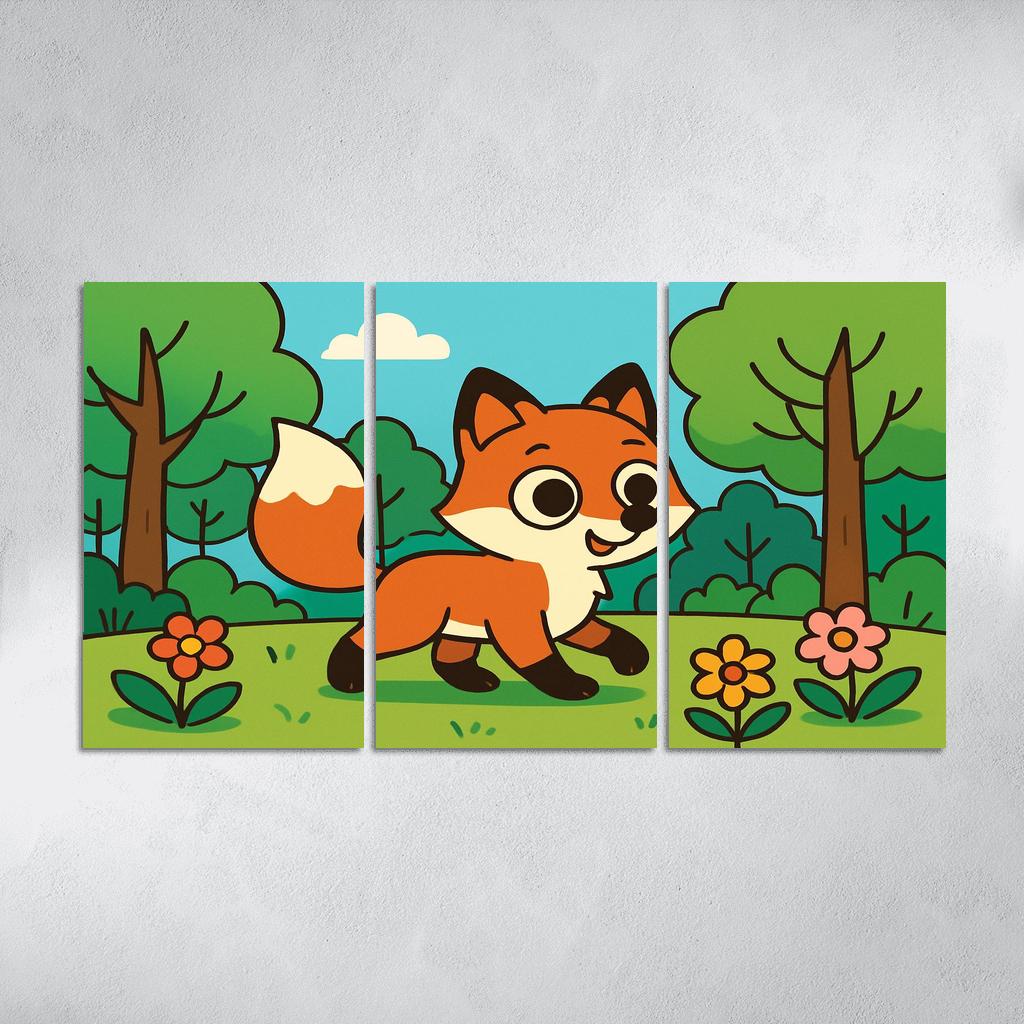 Curious Little Red Fox Exploring The Forest custom paintings frame