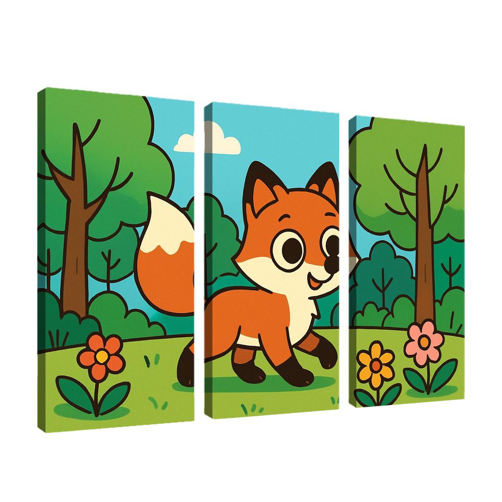 Curious Little Red Fox Exploring The Forest custom paintings frame