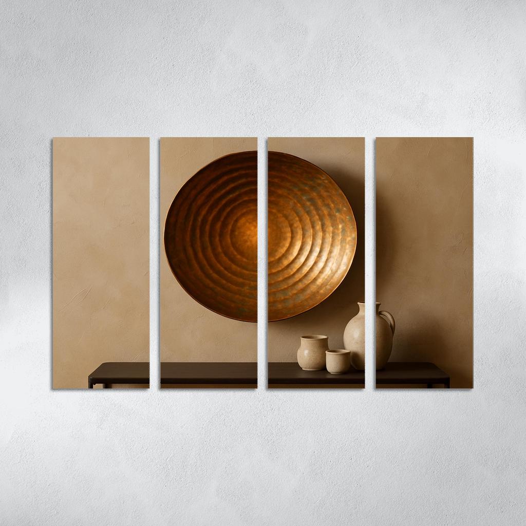 Hand Hammered Copper Ripple Wall Bowl decor