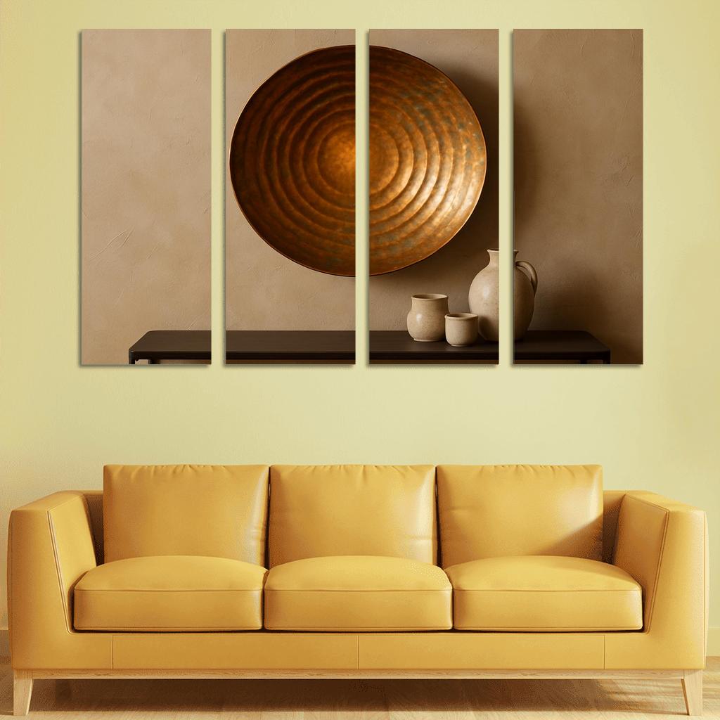 Hand Hammered Copper Ripple Wall Bowl decor