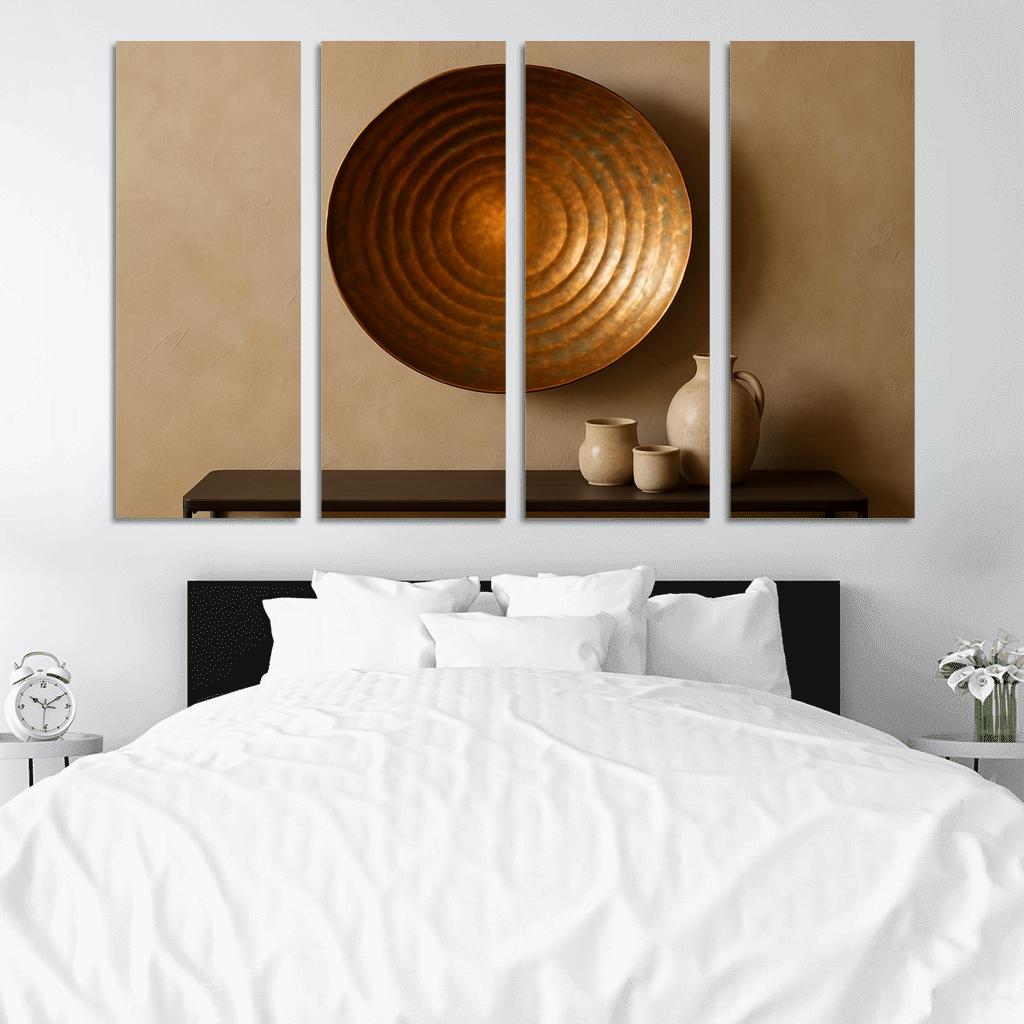 Hand Hammered Copper Ripple Wall Bowl decor