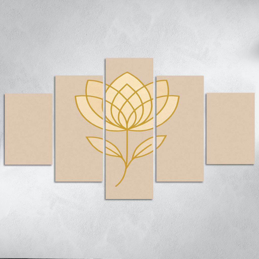 Geometric Bloom framed paintings