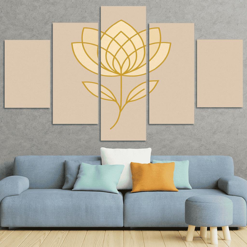 Geometric Bloom framed paintings