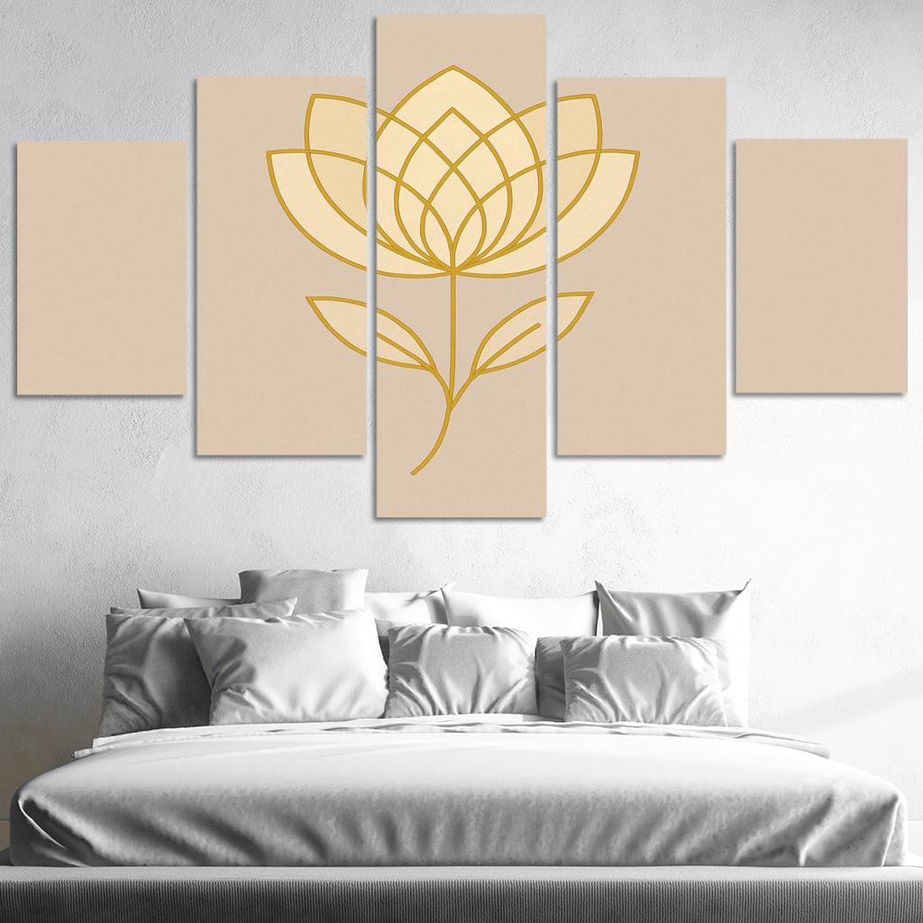 Geometric Bloom framed paintings